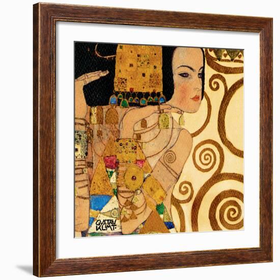 Expectation, Stoclet Frieze, c.1909 (detail)-Gustav Klimt-Framed Art Print