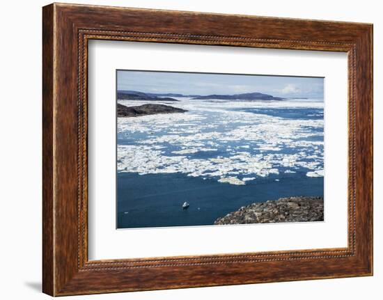 Expedition Boat and Sea Ice, Repulse Bay, Nunavut Territory, Canada-Paul Souders-Framed Photographic Print