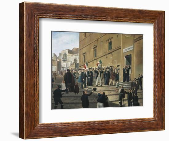 Expedition of Thousand, Masses Celebrate Arrival of Garibaldi's Supporters in Termini Imerese-null-Framed Giclee Print