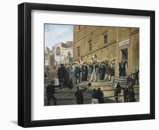 Expedition of Thousand, Masses Celebrate Arrival of Garibaldi's Supporters in Termini Imerese-null-Framed Giclee Print