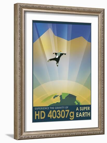 Experience the Gravity of a Super Earth in This Retro Space Poster-null-Framed Art Print