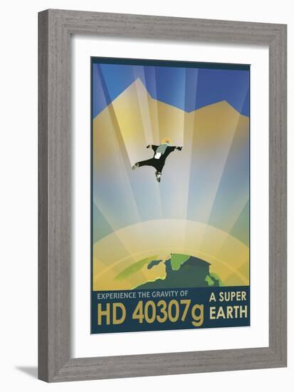 Experience the Gravity of a Super Earth in This Retro Space Poster-null-Framed Art Print