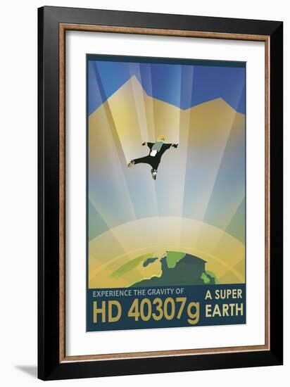 Experience the Gravity of a Super Earth in This Retro Space Poster-null-Framed Art Print