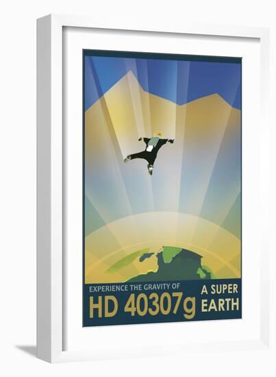 Experience the Gravity of a Super Earth in This Retro Space Poster-null-Framed Art Print