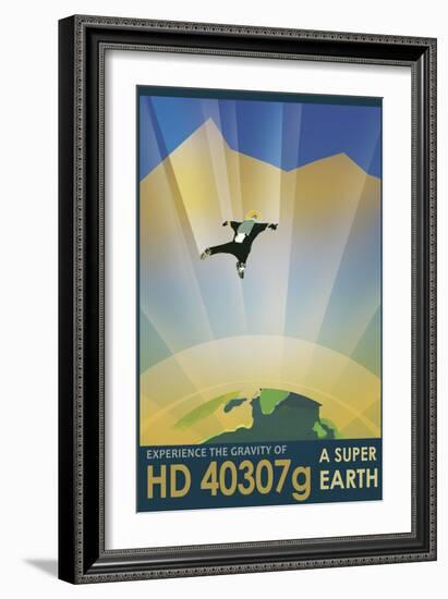 Experience the Gravity of a Super Earth in This Retro Space Poster-null-Framed Art Print