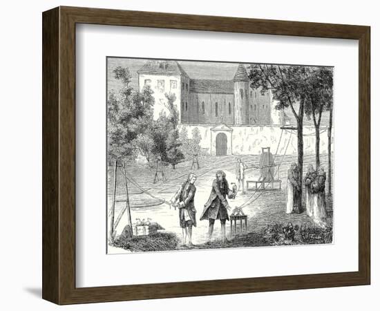 Experiment Conducted in 1746 by Lemonnier in the Monastry of Chartreux to Measure the Speed of Elec-null-Framed Giclee Print