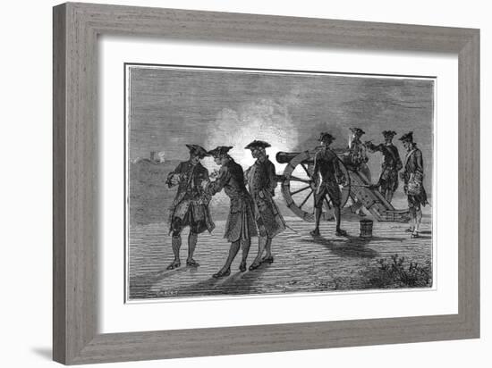 Experiment to Calculate the Speed of Sound in Air, Paris, 1822-Robert Brown-Framed Giclee Print