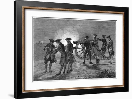 Experiment to Calculate the Speed of Sound in Air, Paris, 1822-Robert Brown-Framed Giclee Print