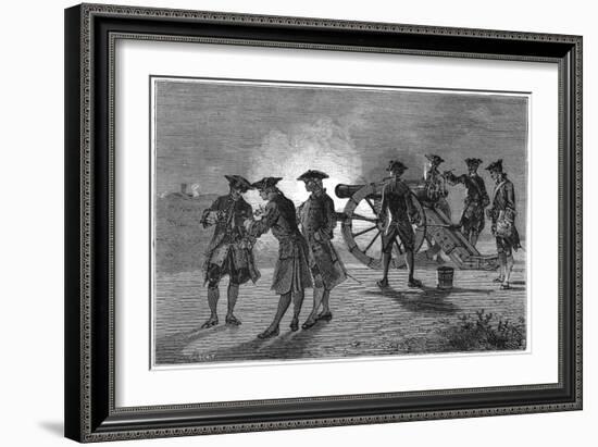 Experiment to Calculate the Speed of Sound in Air, Paris, 1822-Robert Brown-Framed Giclee Print