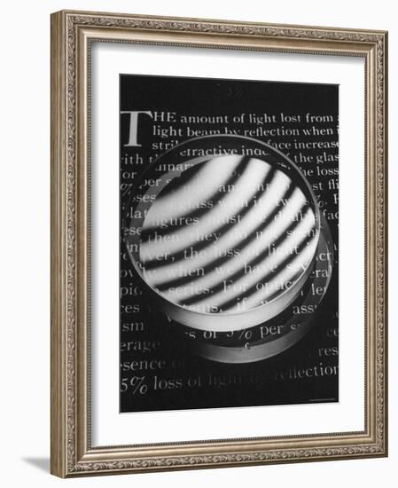 Experiments Testing the Use of Coated Lenses on Refraction of Light Passing Through Lenses-Fritz Goro-Framed Photographic Print