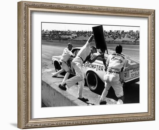 Expert Mechanics Making Repairs on a Car During the Daytona 500 Race-null-Framed Photographic Print