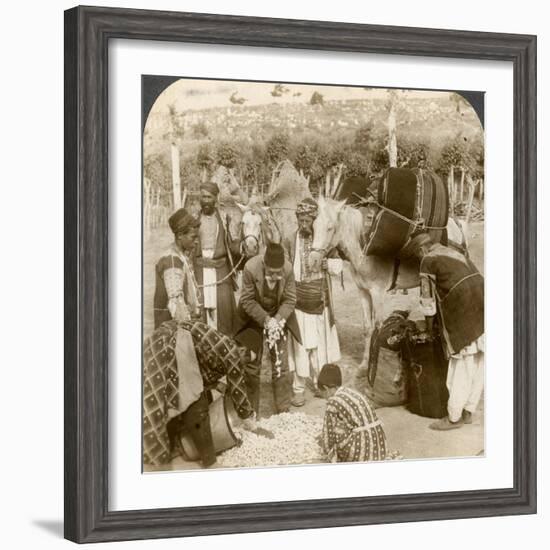 Experts Purchasing Silk Cocoons, for Export to France, Antioch, Syria, 1900s-Underwood & Underwood-Framed Photographic Print