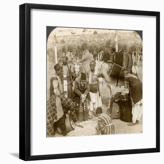 Experts Purchasing Silk Cocoons, for Export to France, Antioch, Syria, 1900s-Underwood & Underwood-Framed Photographic Print