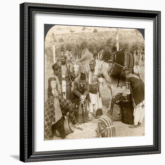 Experts Purchasing Silk Cocoons, for Export to France, Antioch, Syria, 1900s-Underwood & Underwood-Framed Photographic Print