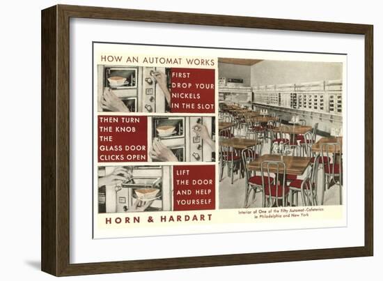 Explanation of an Automat, Horn and Hardart, New York City-null-Framed Art Print