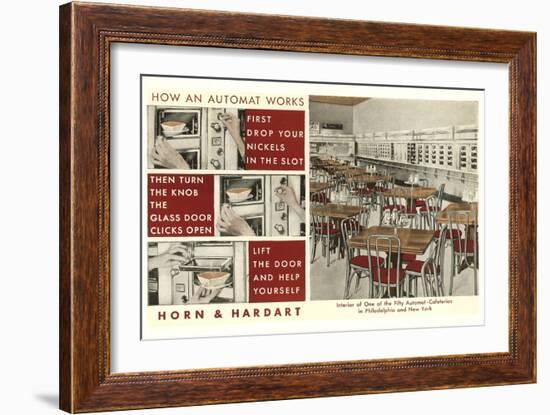 Explanation of an Automat, Horn and Hardart, New York City-null-Framed Art Print