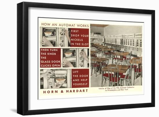 Explanation of an Automat, Horn and Hardart, New York City-null-Framed Art Print