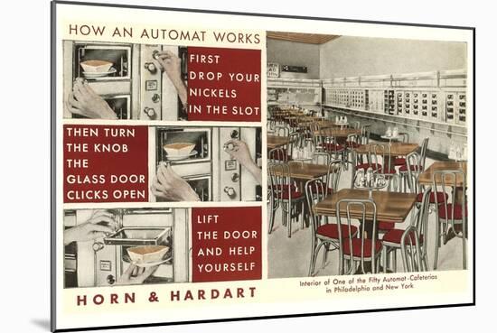 Explanation of an Automat, Horn and Hardart, New York City-null-Mounted Art Print