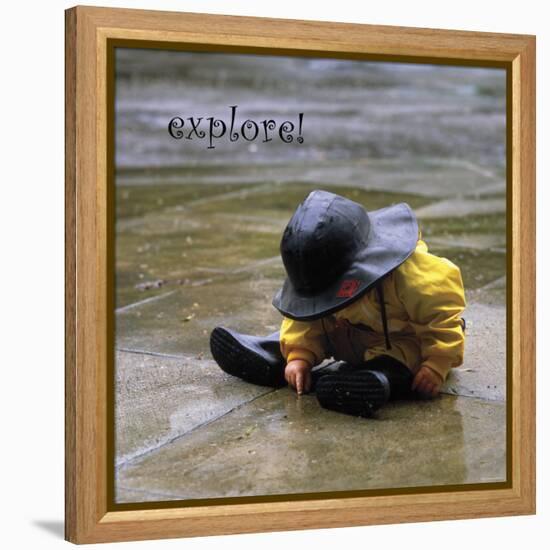 Explore: Child in the Rain-Nicole Katano-Framed Stretched Canvas