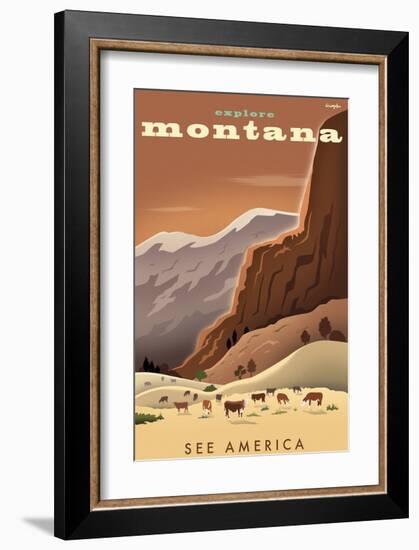 Explore Montana, See America-Michael Crampton-Framed Art Print