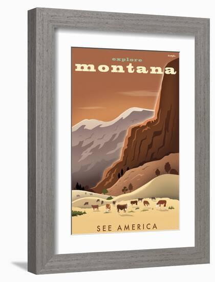 Explore Montana, See America-Michael Crampton-Framed Art Print