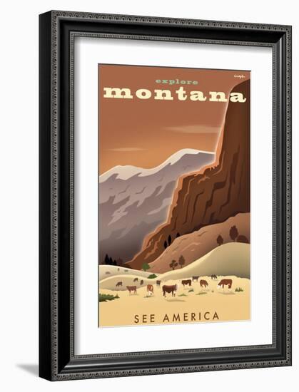 Explore Montana, See America-Michael Crampton-Framed Art Print