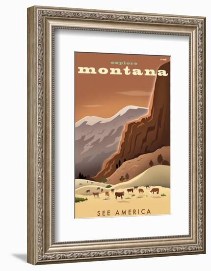 Explore Montana, See America-Michael Crampton-Framed Art Print