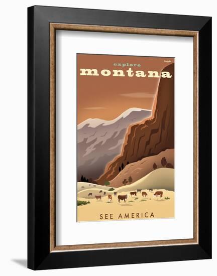 Explore Montana, See America-Michael Crampton-Framed Art Print