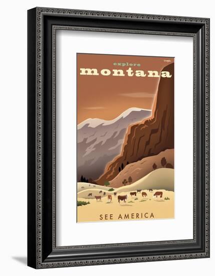 Explore Montana, See America-Michael Crampton-Framed Art Print