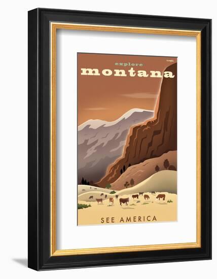 Explore Montana, See America-Michael Crampton-Framed Art Print
