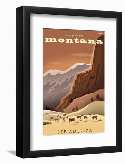 Explore Montana, See America-Michael Crampton-Framed Art Print