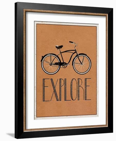 Explore Retro Bicycle Player Art Poster Print-null-Framed Art Print