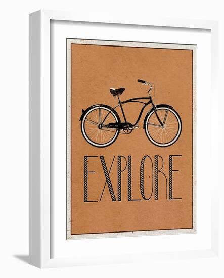 Explore Retro Bicycle Player Art Poster Print-null-Framed Art Print