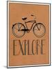 Explore Retro Bicycle Player Art Poster Print-null-Mounted Art Print