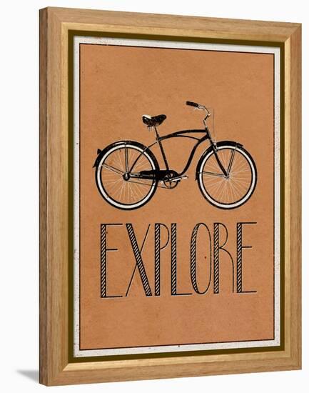 Explore Retro Bicycle Player Art Poster Print-null-Framed Stretched Canvas