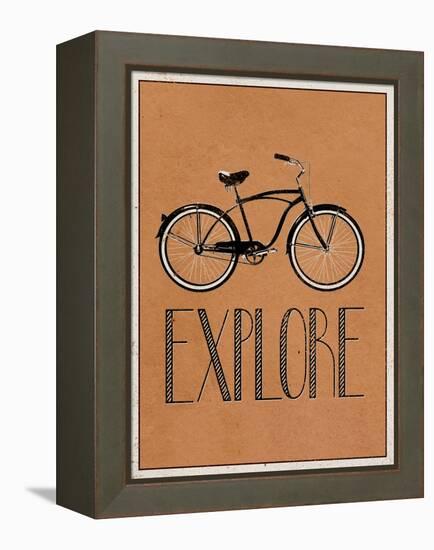 Explore Retro Bicycle Player Art Poster Print-null-Framed Stretched Canvas