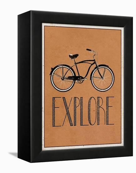 Explore Retro Bicycle Player Art Poster Print-null-Framed Stretched Canvas