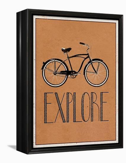 Explore Retro Bicycle Player Art Poster Print-null-Framed Stretched Canvas