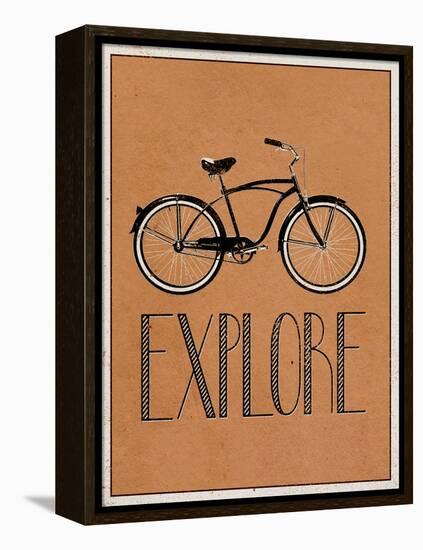 Explore Retro Bicycle Player Art Poster Print-null-Framed Stretched Canvas