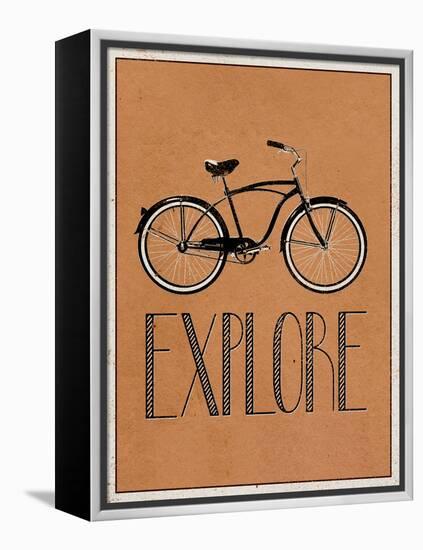 Explore Retro Bicycle Player Art Poster Print-null-Framed Stretched Canvas