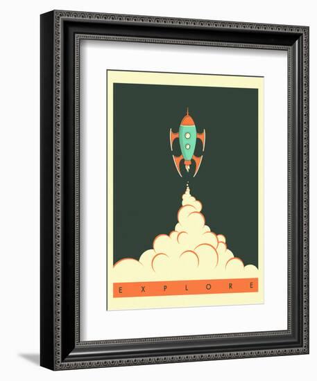 Explore-Jazzberry Blue-Framed Art Print