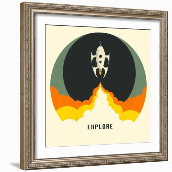 Explore-Jazzberry Blue-Framed Art Print