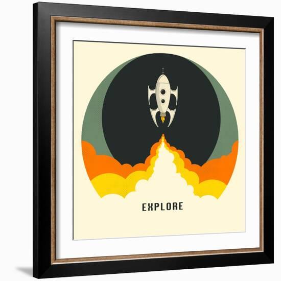 Explore-Jazzberry Blue-Framed Art Print