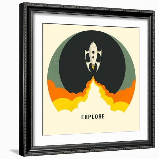 Explore-Jazzberry Blue-Framed Art Print