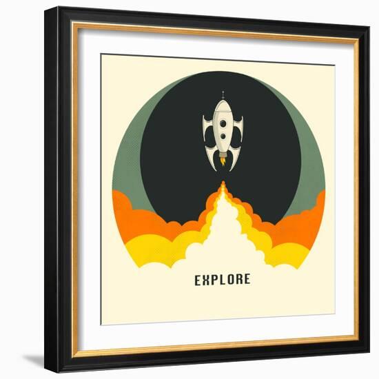 Explore-Jazzberry Blue-Framed Art Print