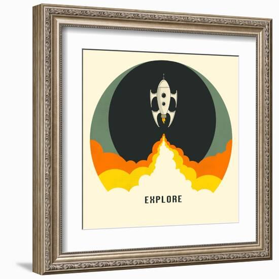 Explore-Jazzberry Blue-Framed Art Print