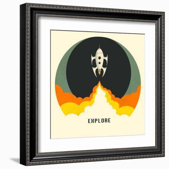 Explore-Jazzberry Blue-Framed Art Print