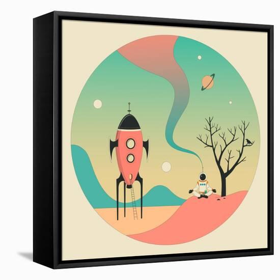 Explore-Jazzberry Blue-Framed Stretched Canvas