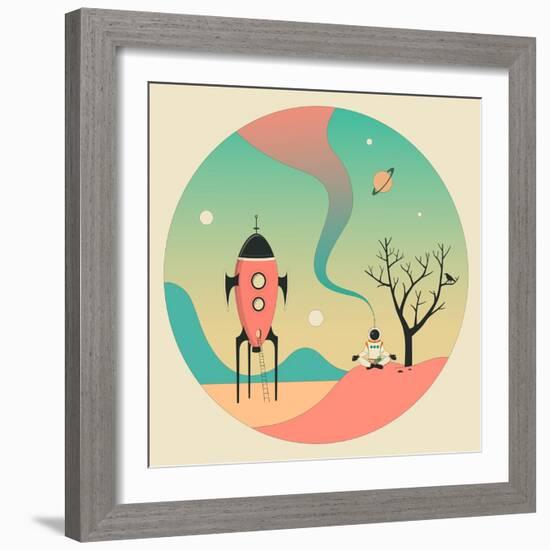 Explore-Jazzberry Blue-Framed Art Print