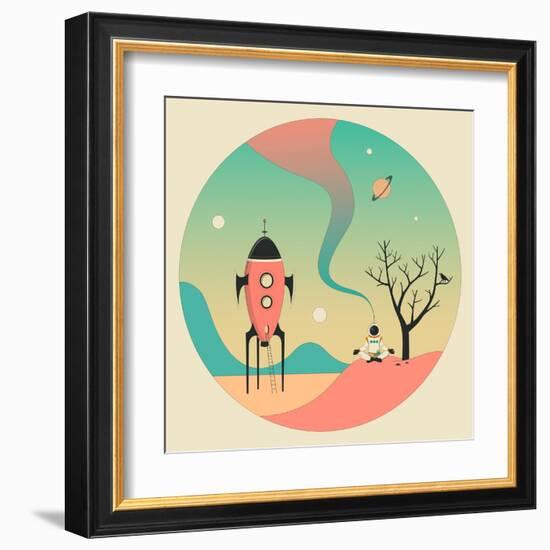 Explore-Jazzberry Blue-Framed Art Print